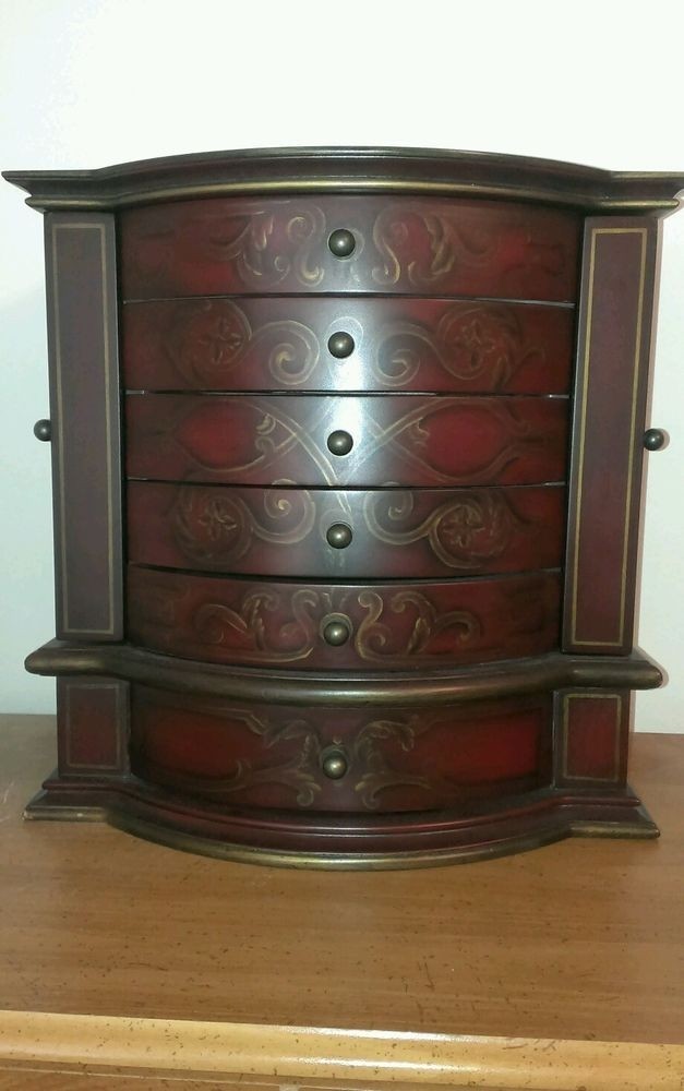 Bombay company vintage solid wood jewelry armoire