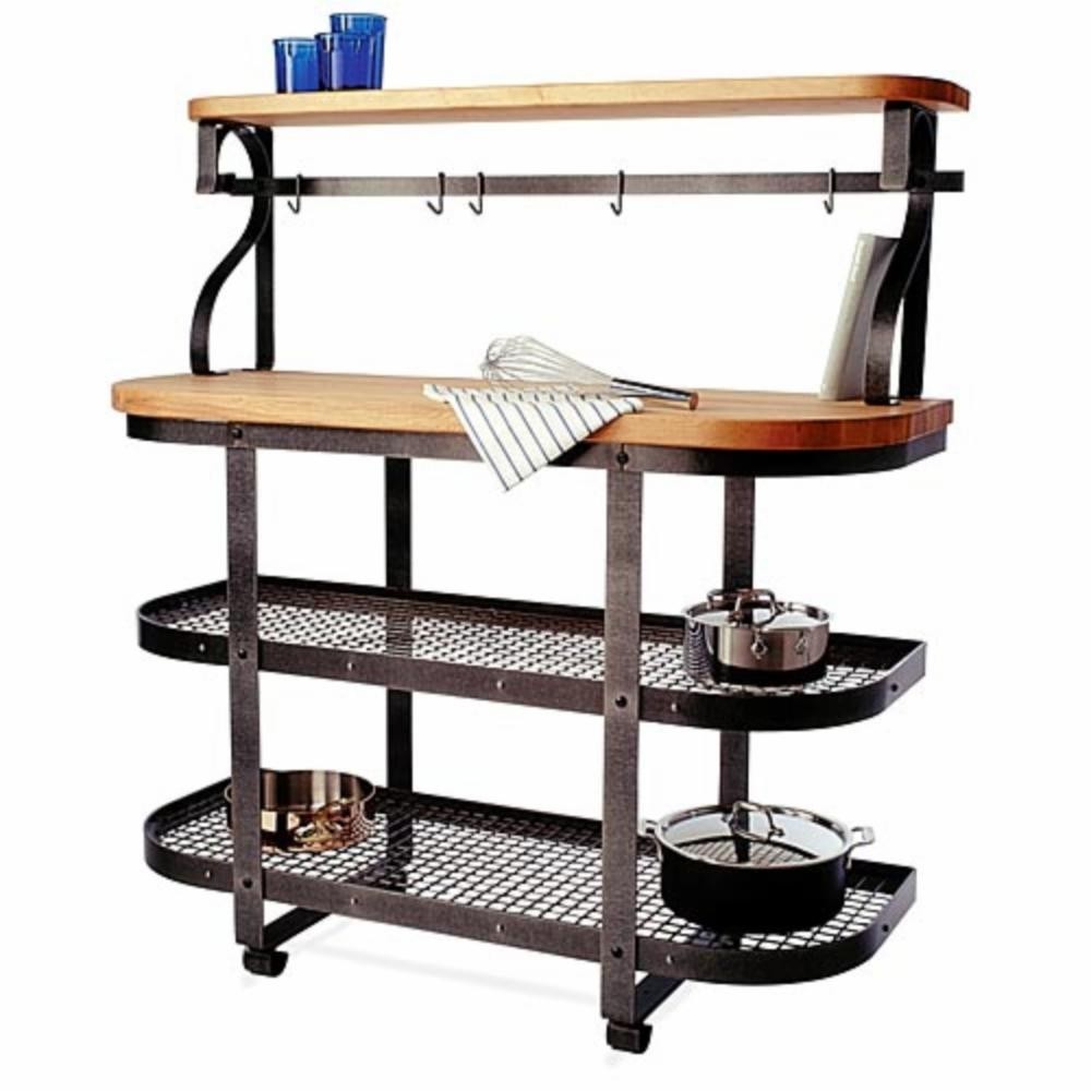 Enclume BSB1 Baker's Sideboard Kitchen Furniture, Hammered Steel and Wood