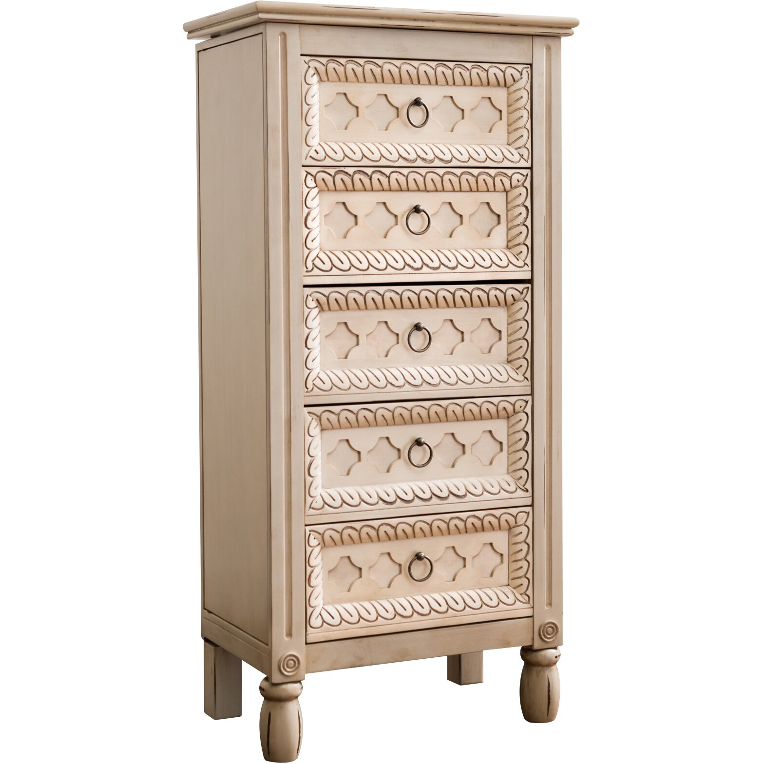Hives and Honey "Abby" Jewelry Armoire, Antique Ivory