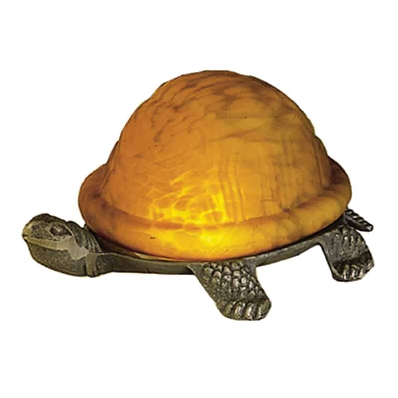 Meyda Lighting 18004 4"H Turtle Art Glass Accent Lamp