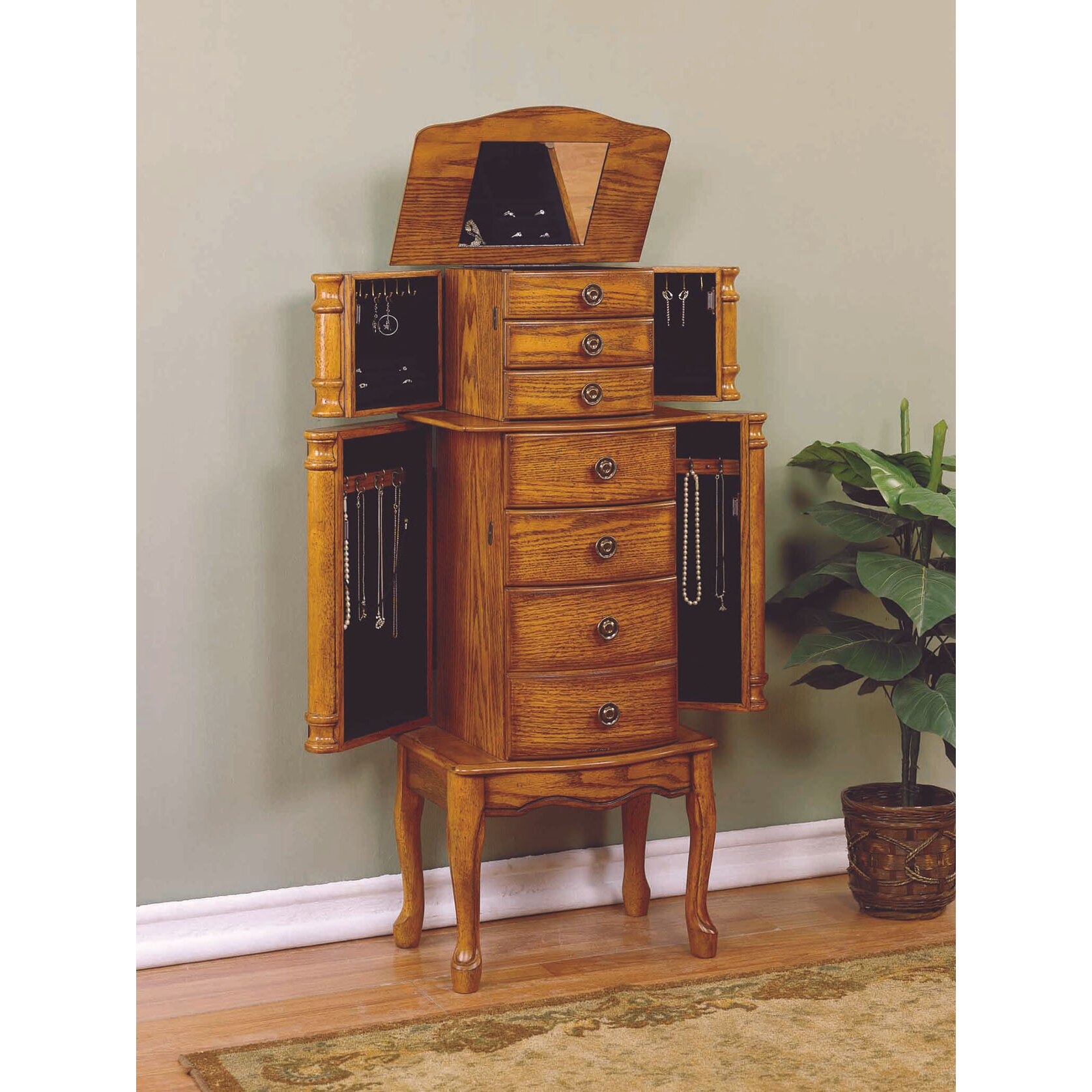 Powell furniture woodland oak jewelry armoire jewelry storage armoire free