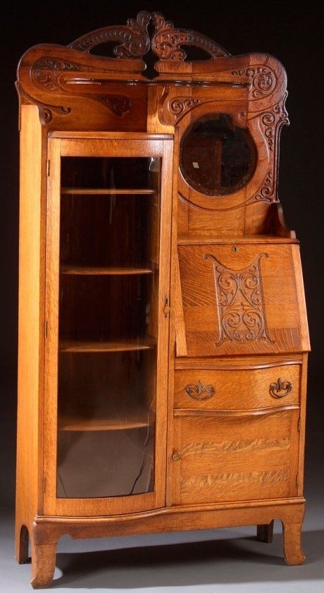 Red secretary desk