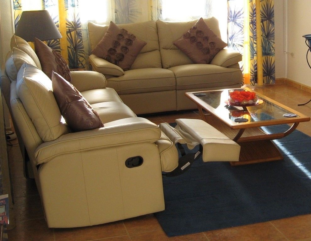 Small sectional sofa with recliner