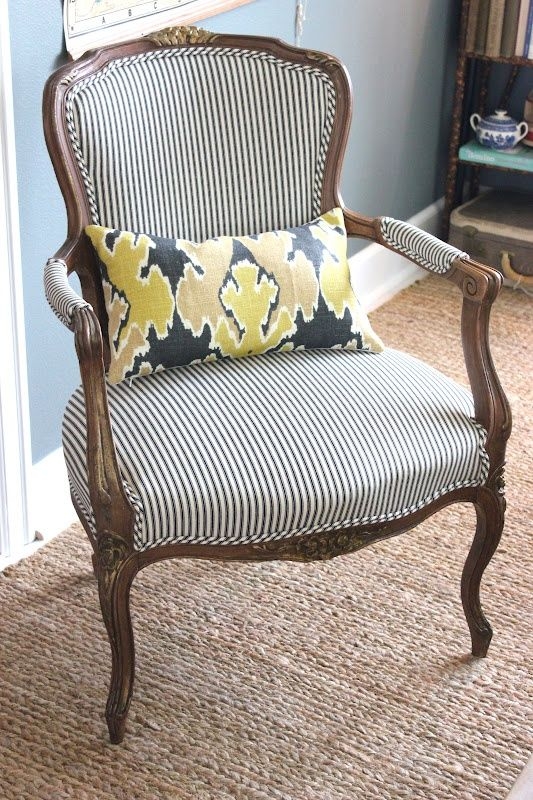 Striped club chair