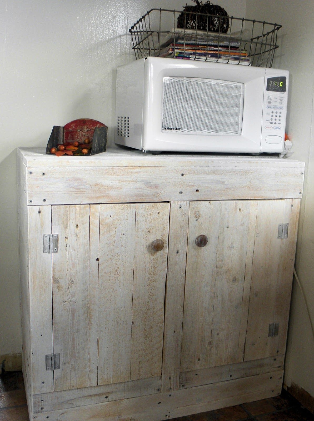 Wood microwave cabinet