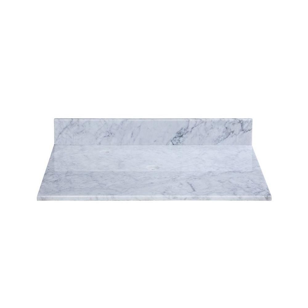 Xylem 25 marble vanity top for vessel sink with backsplash