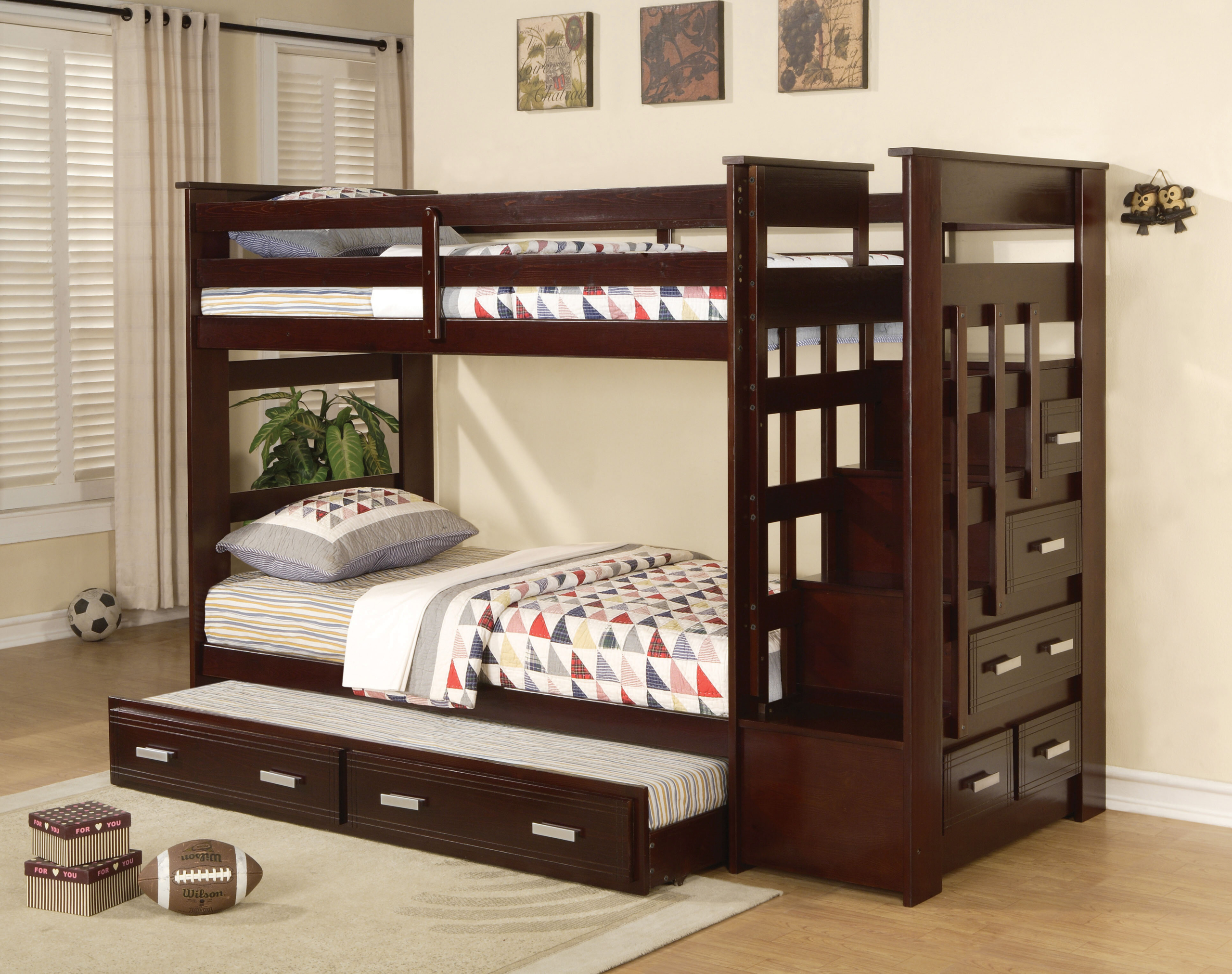 Allentown Twin Over Twin Bunk Bed Espresso