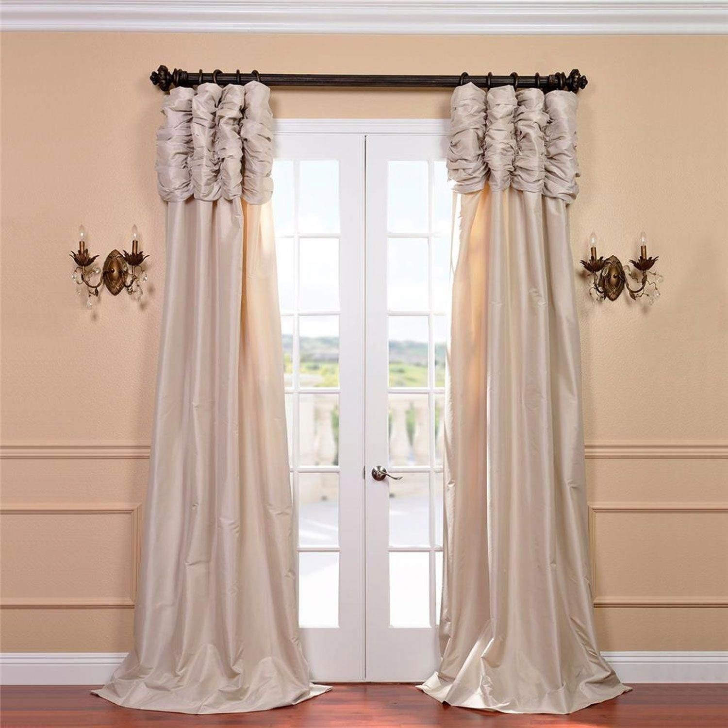 Faux satin curtains
