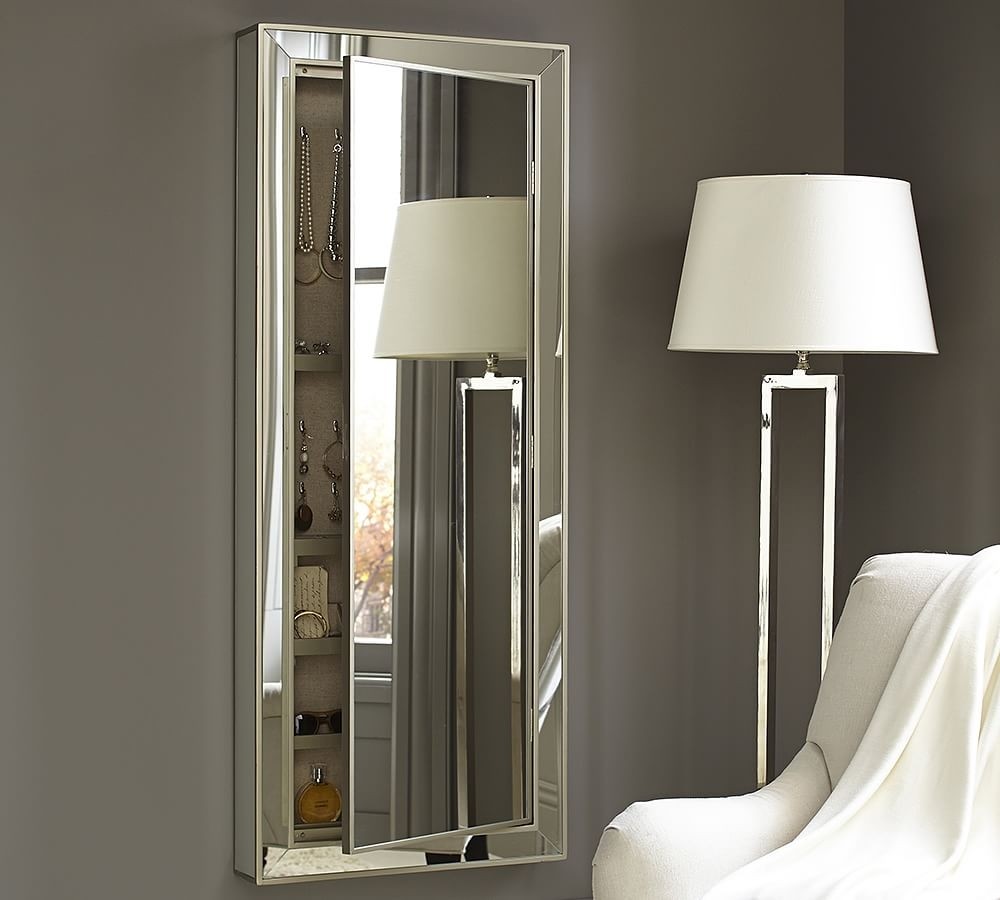 Hidden jewelry storage mirror