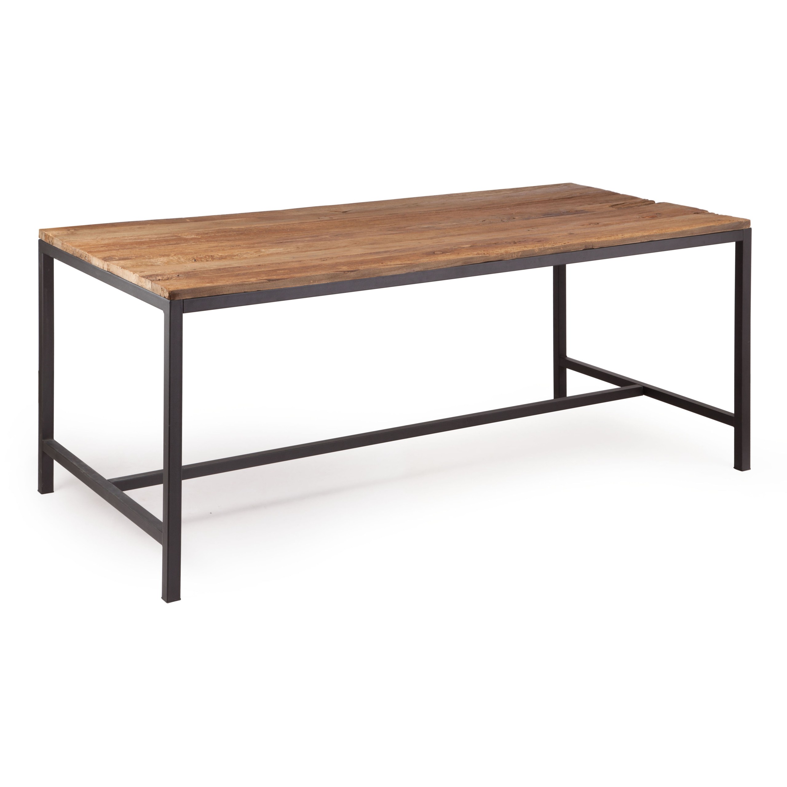 Industrial Metal & Distressed Wood Dining Table