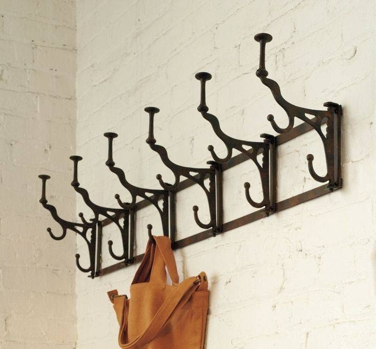 Metal wall coat rack
