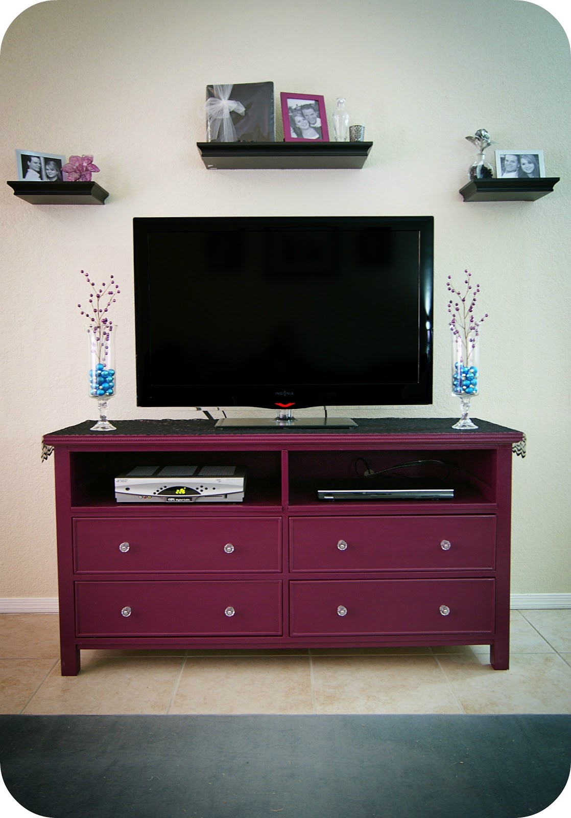 Pink tv stand