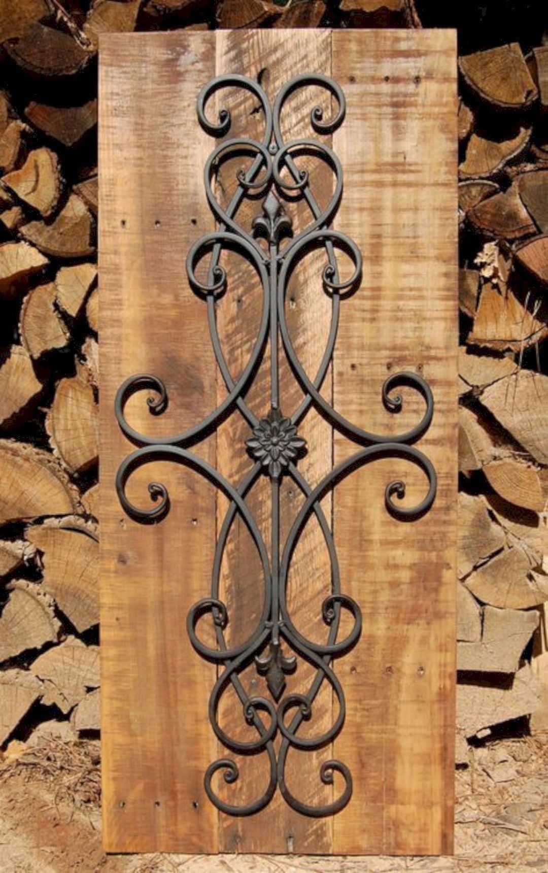 Rustic Decorative Iron Wall Art on Wood