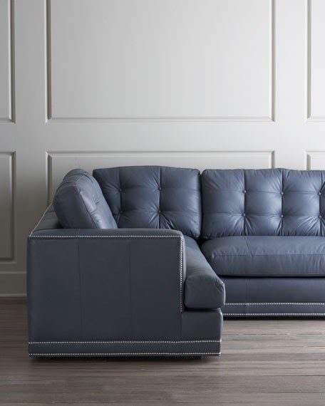 Sectional sofa with nailhead trim
