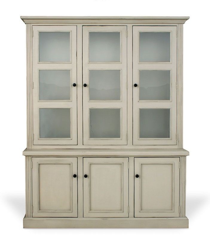 Wooden bookshelves with glass doors