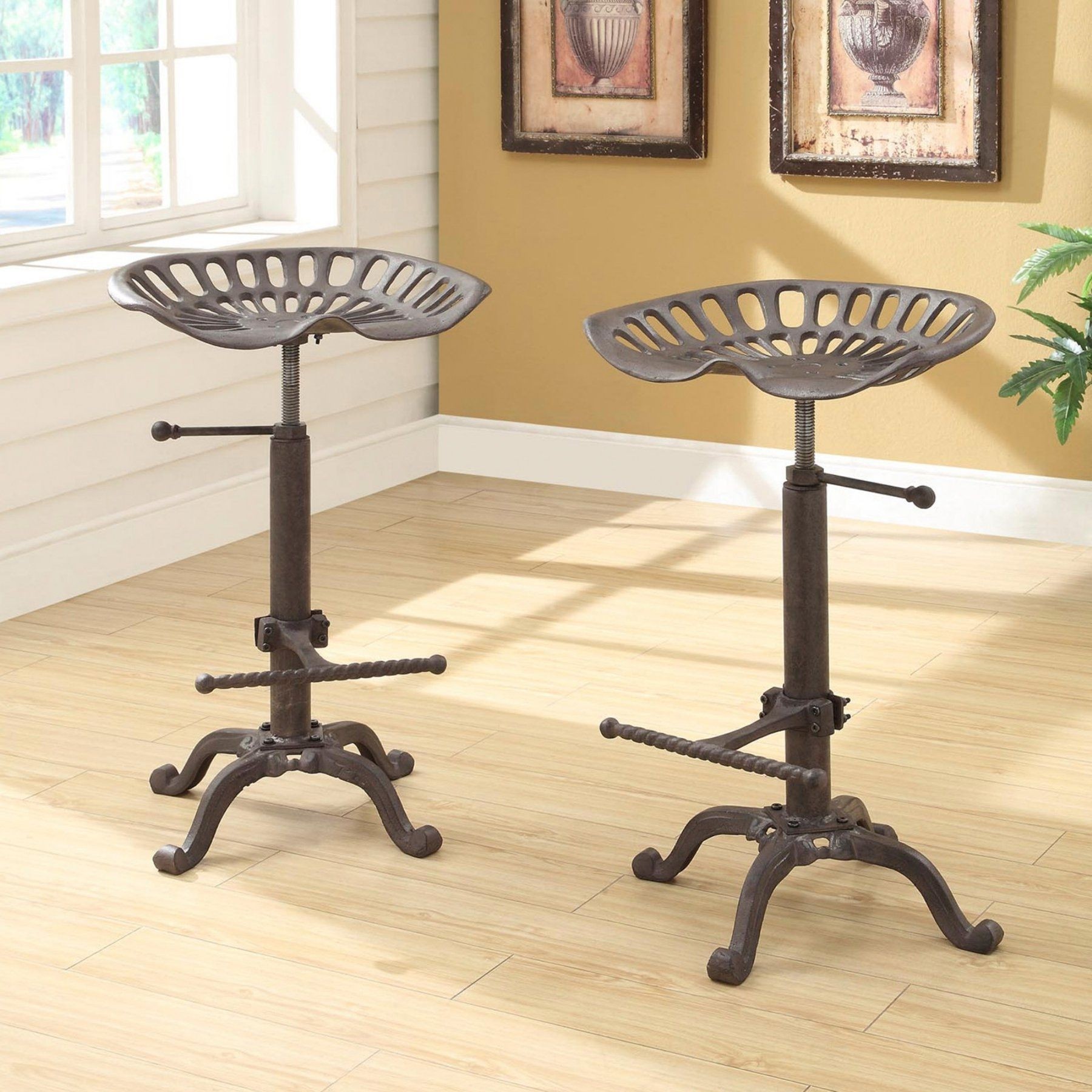 Adjustable Stool in Industrial Finish