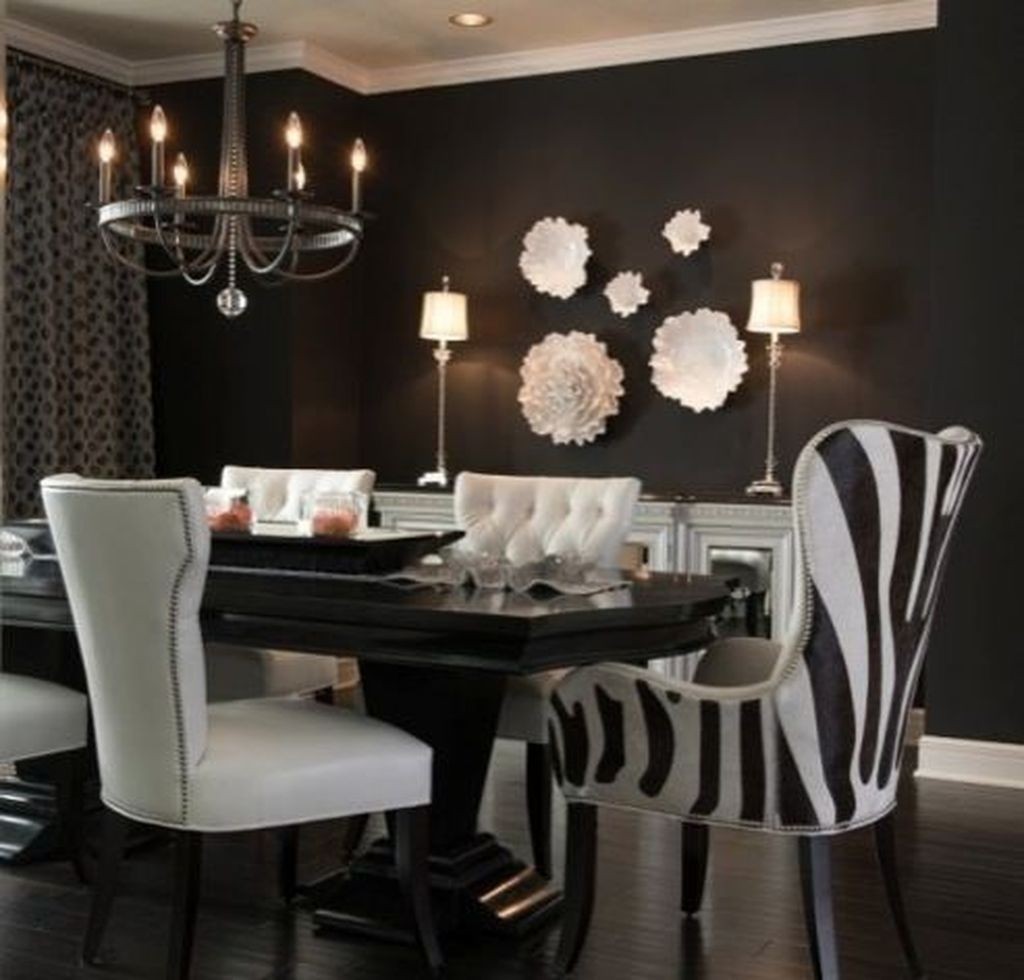 Animal print dining room chairs