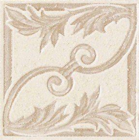 Carriage House 2" x 2" Floral Decorative Insert in Glazed Canvas