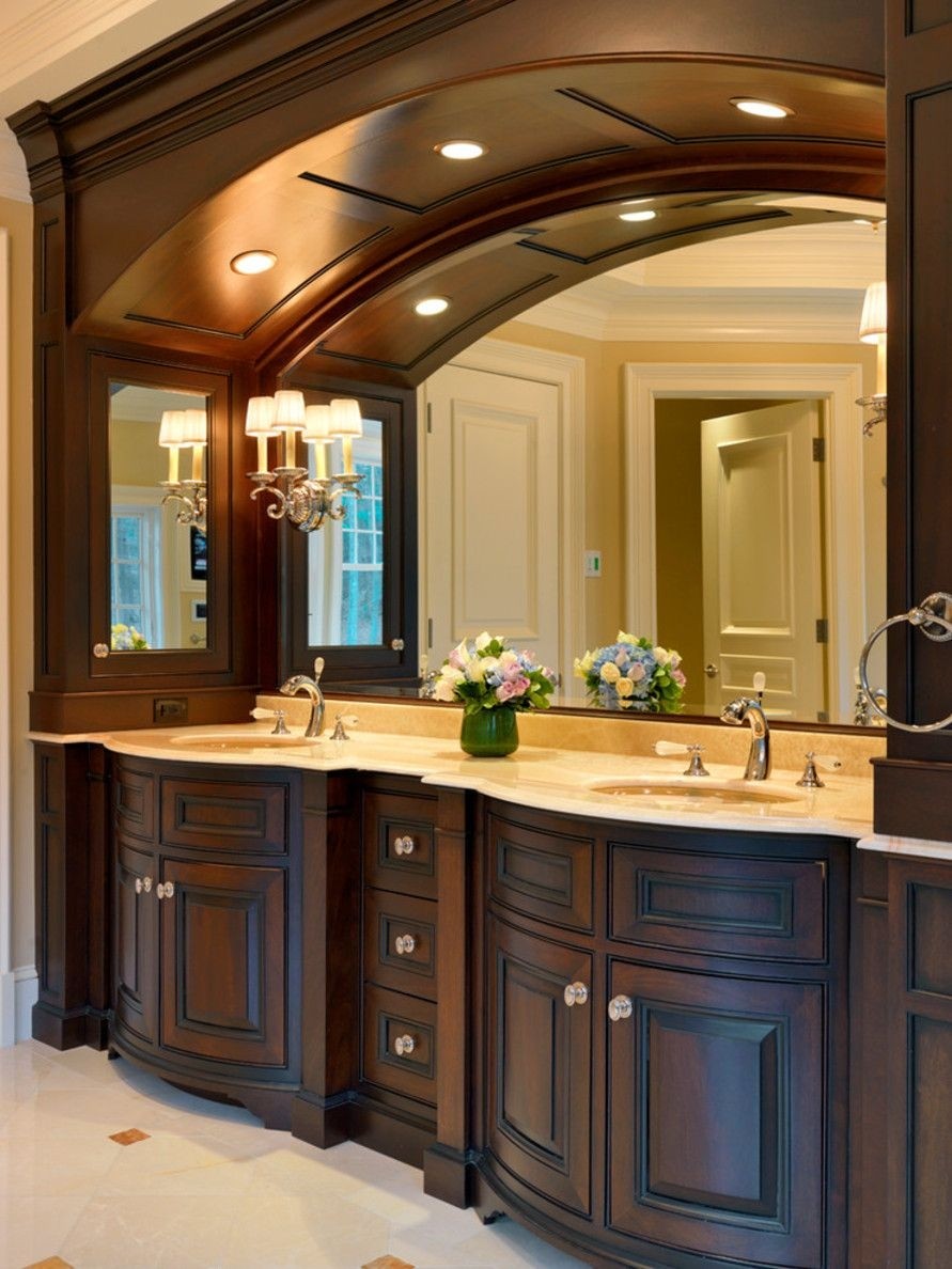 Dark wood vanity