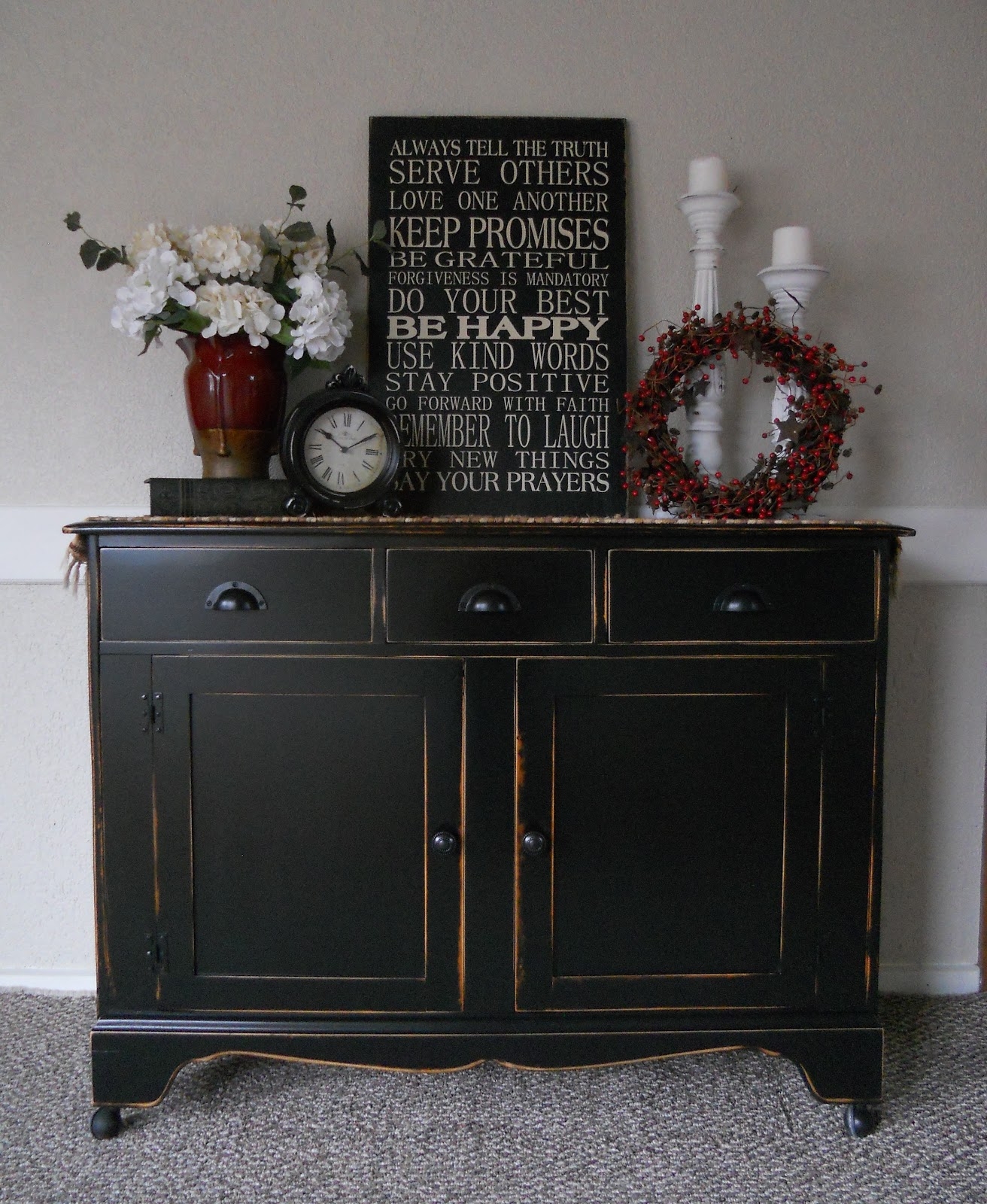Distressed buffet table 3