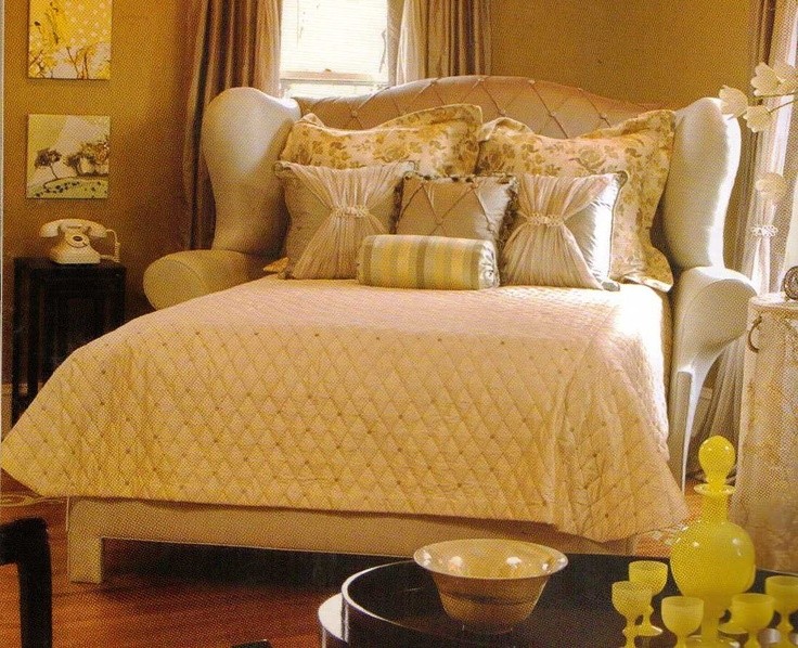 French wingback headboard with arms and