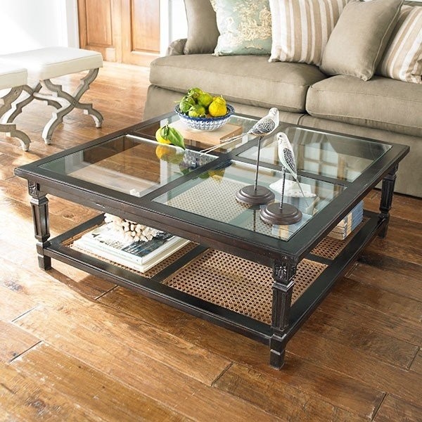 Large square coffee table glass top