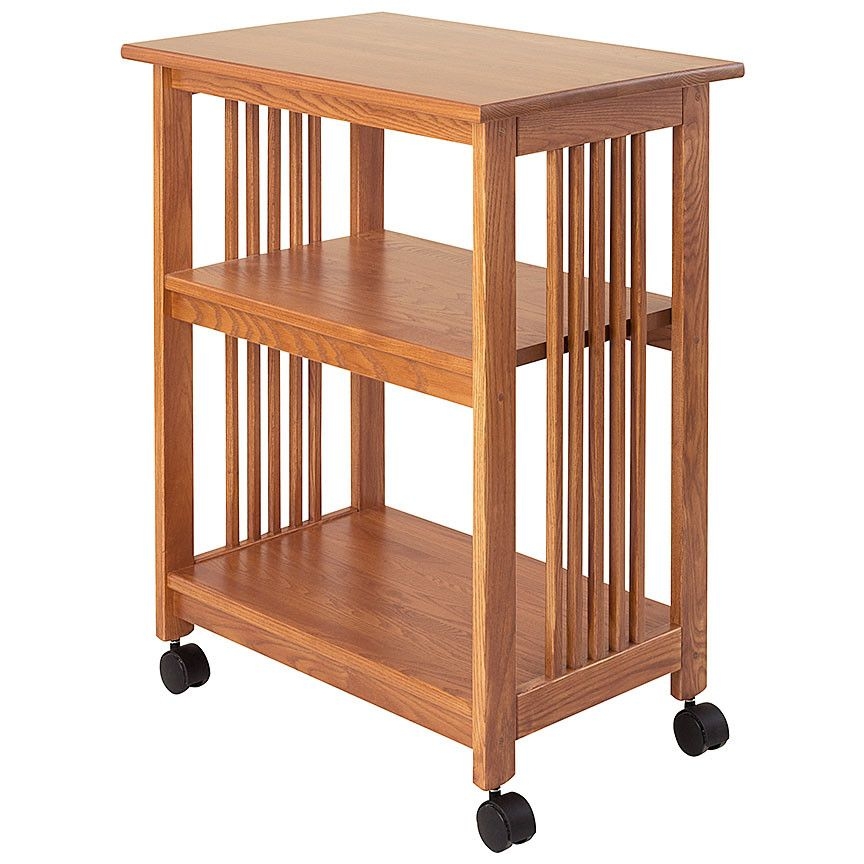 Manchester Wood Mission Printer, Microwave, and Television Cart - Golden Oak