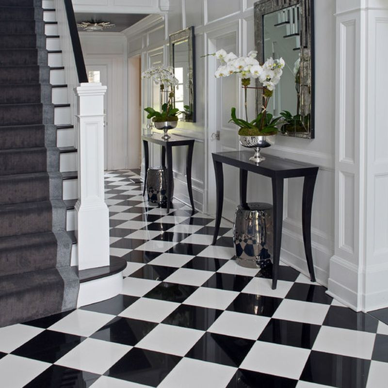 Narrow black console table 2