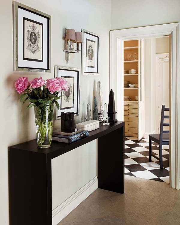 Narrow black console table 4