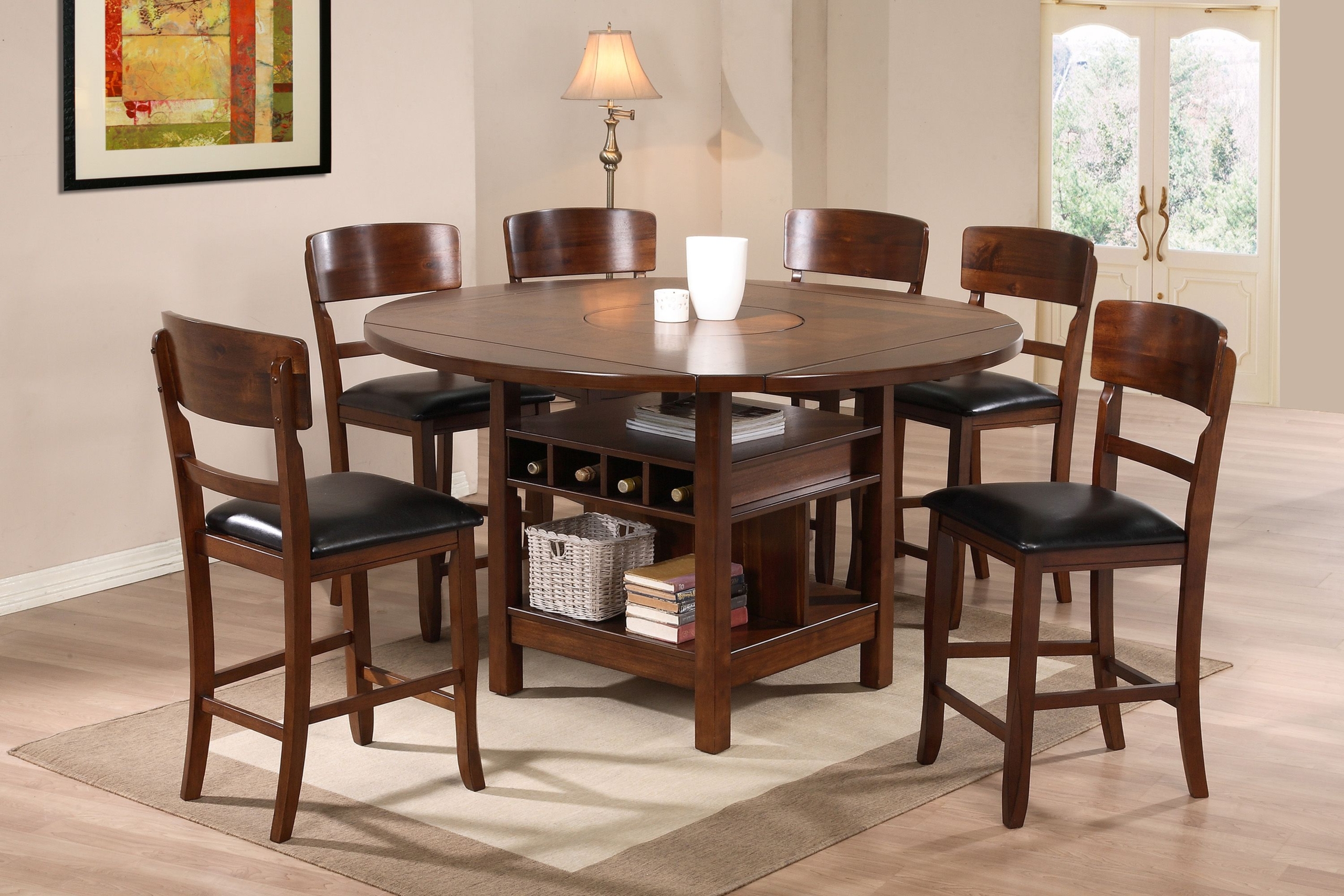 Round dining table for 8 people