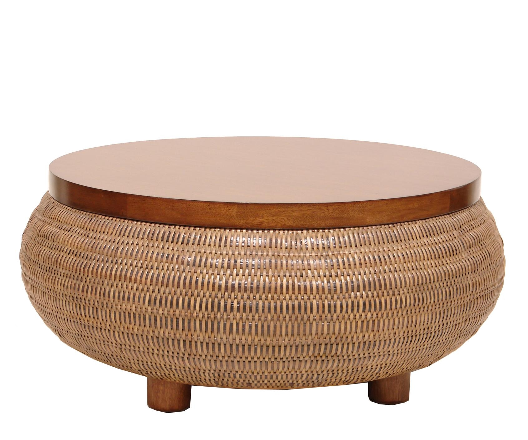 Round seagrass coffee table