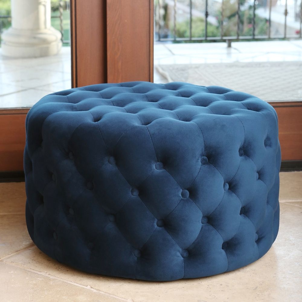 Round velvet ottoman 15