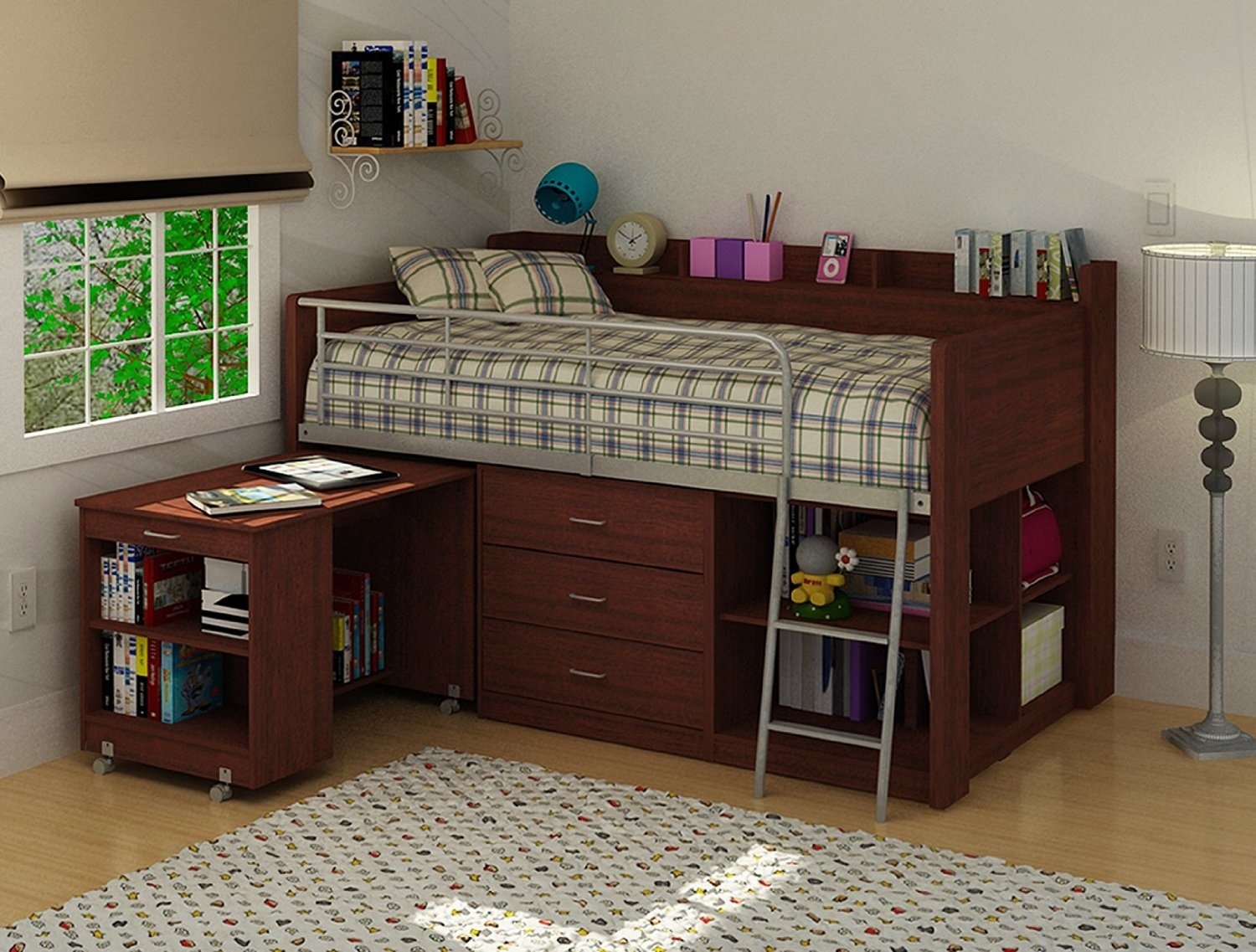 Under loft bed storage ideas