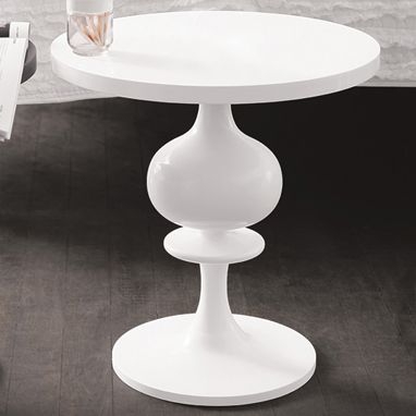Wood pedestal side table 1