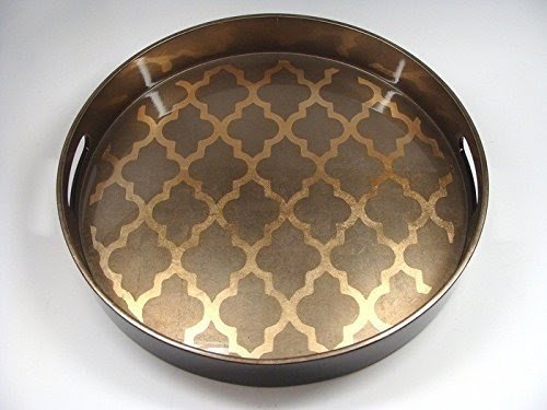 J Fleet Designs Arabesque Espresso/Coffee Round Tray