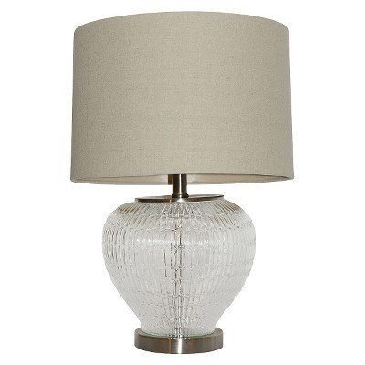 J. Hunt Glass & Brushed Steel Lamp