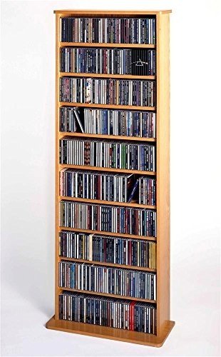 Leslie Dame CDV-500 High Capacity Oak Veneer Multimedia Cabinet, Oak