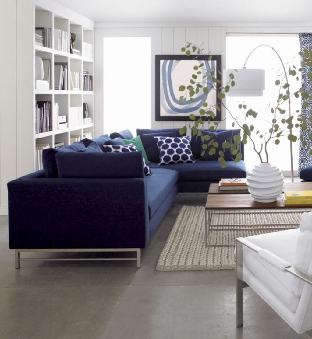 Navy blue sectional sofa