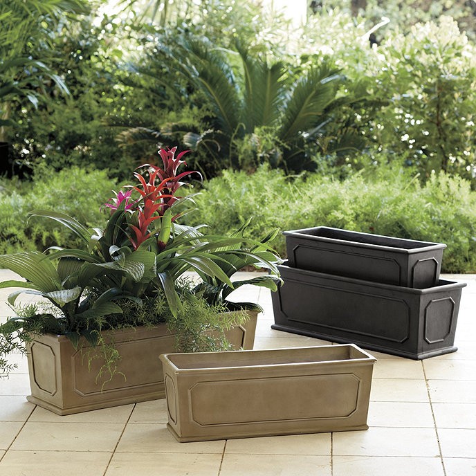 Rectangular ceramic planter box