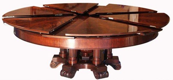 Round dining room table seats 12