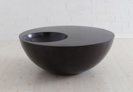 Round slate coffee table