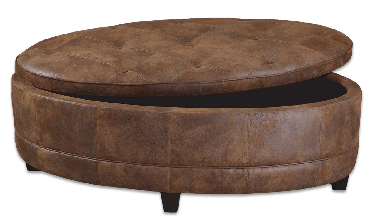 Round storage ottoman coffee table