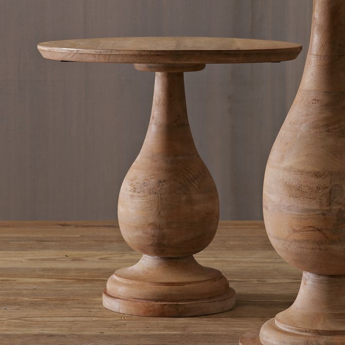 Turned pedestal side table