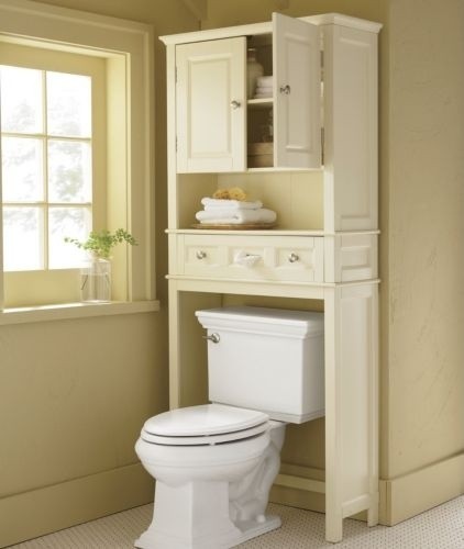 White over the toilet storage
