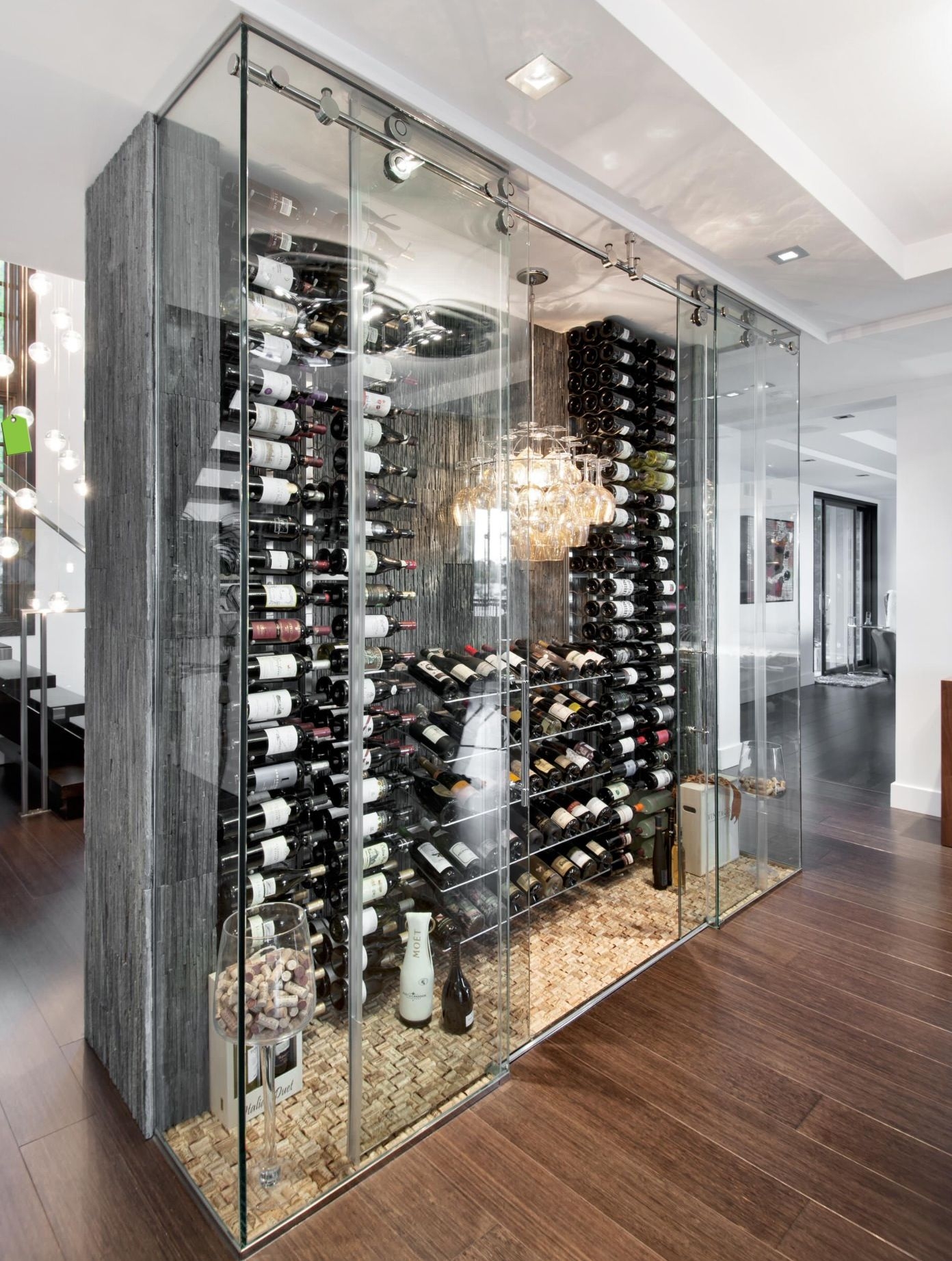 Wine glass display case