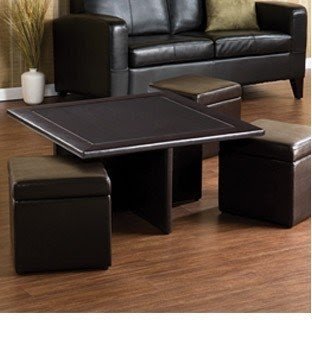Coffee table with pull out seats