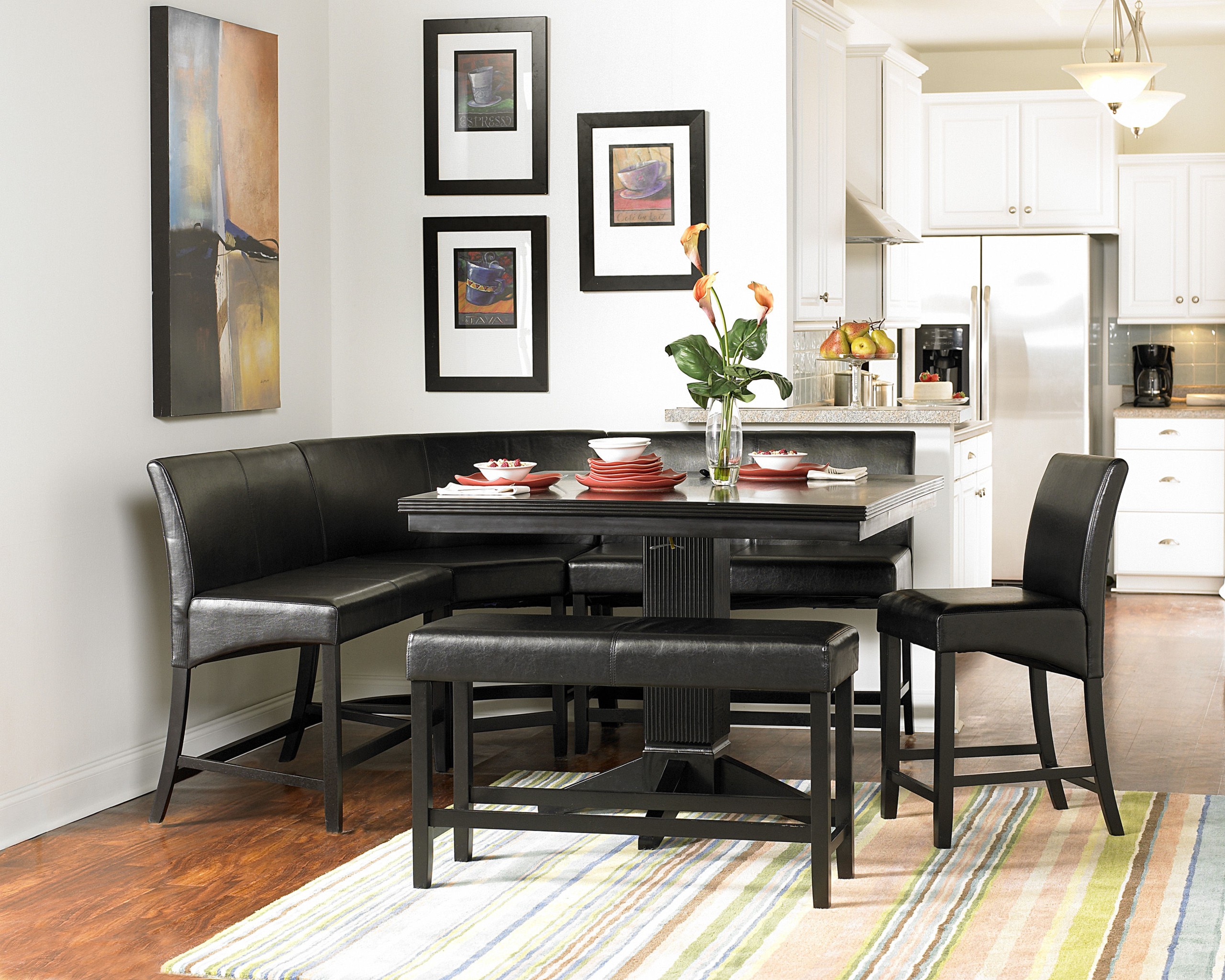 Counter height table with bench seating 1