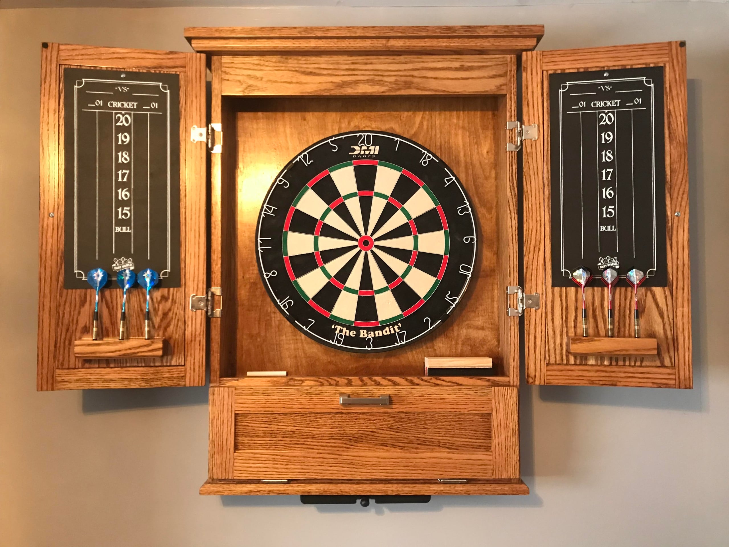 Dart board backboard cabinet case