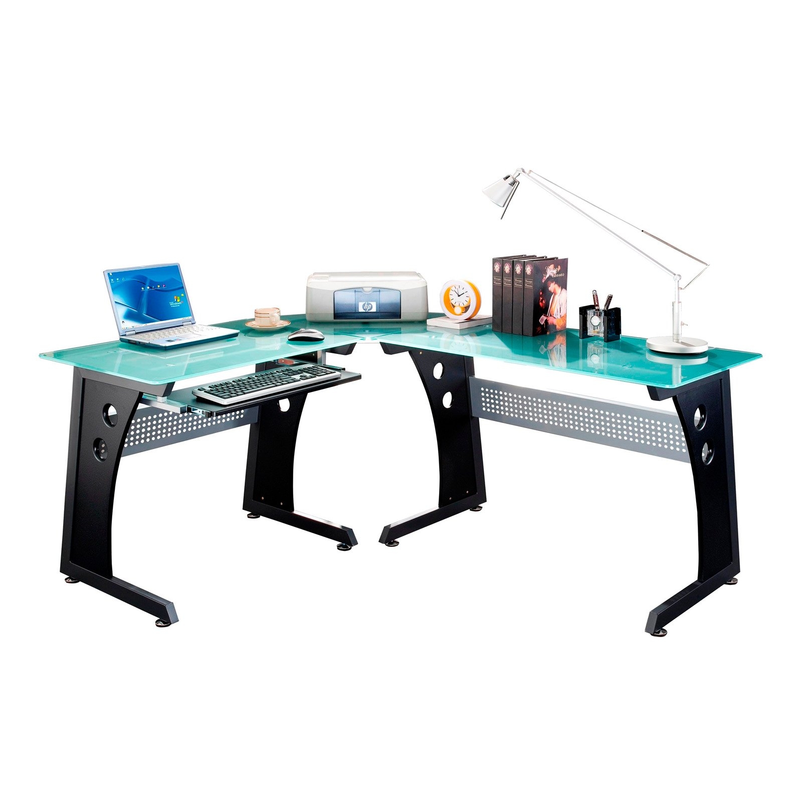 Glass desks with drawers