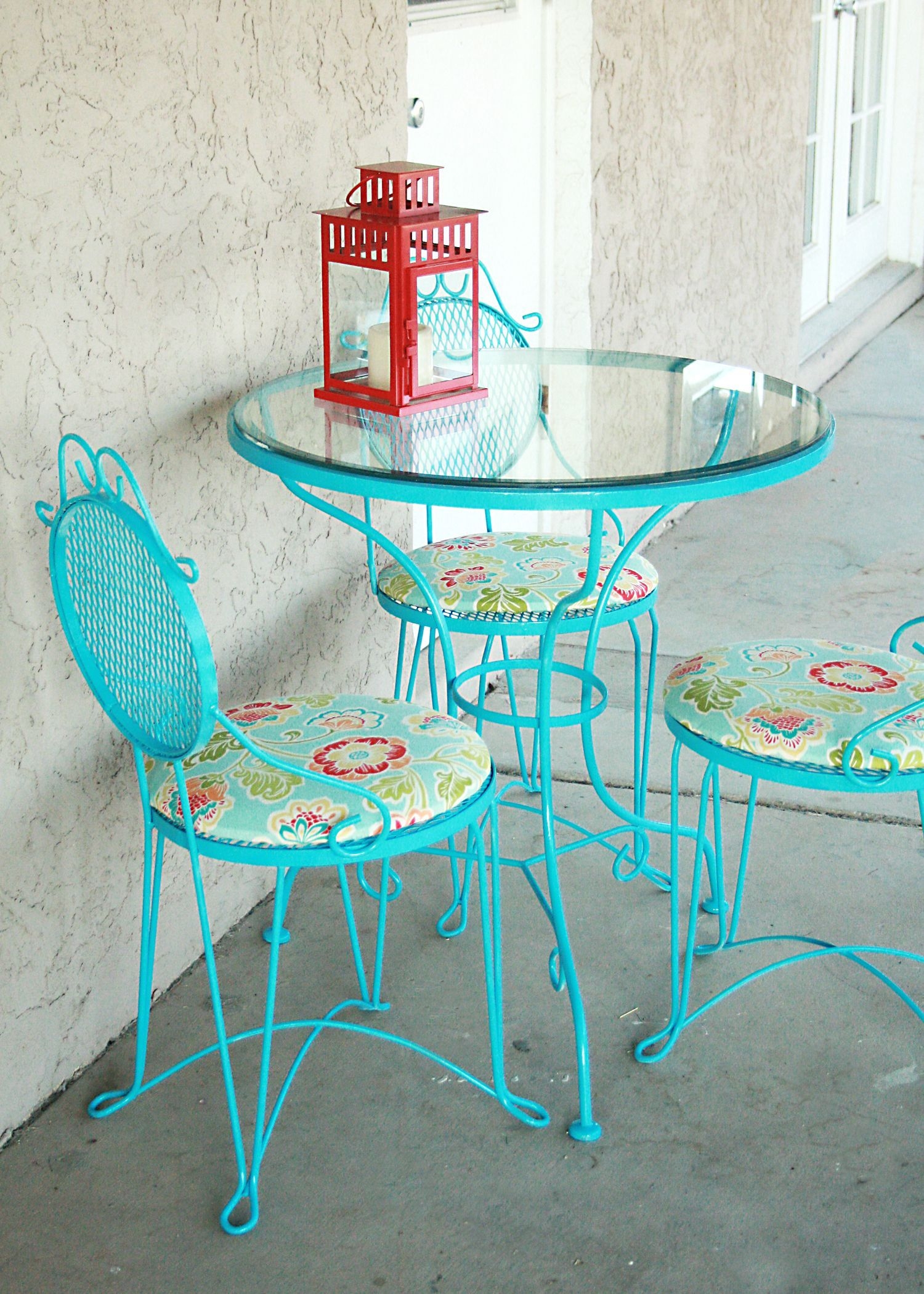 Glass top bistro table set 1
